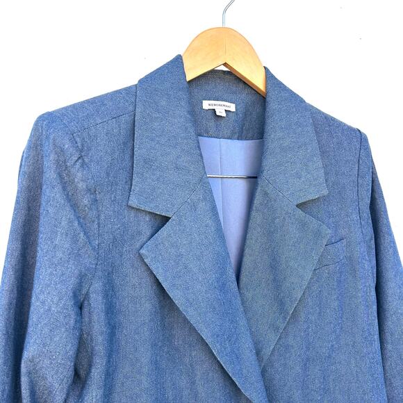 WeWoreWhat Downtown Blazer Jacket Houston Blue XS Structure Shoulders - Picture 7 of 11